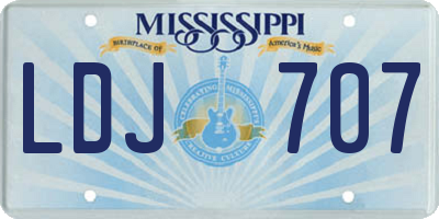 MS license plate LDJ707