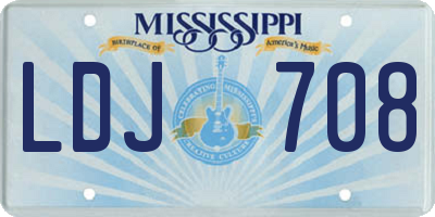 MS license plate LDJ708