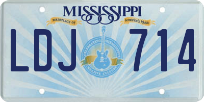 MS license plate LDJ714