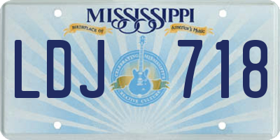 MS license plate LDJ718