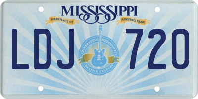MS license plate LDJ720