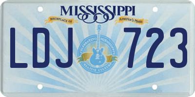 MS license plate LDJ723