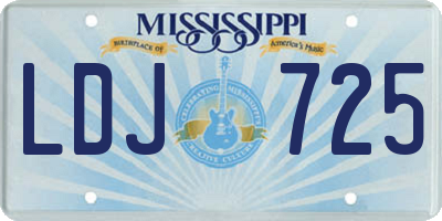 MS license plate LDJ725