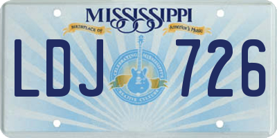 MS license plate LDJ726