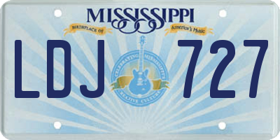 MS license plate LDJ727