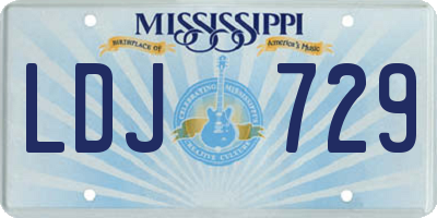 MS license plate LDJ729