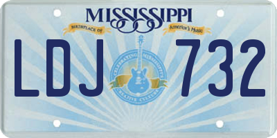 MS license plate LDJ732