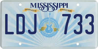 MS license plate LDJ733