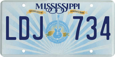 MS license plate LDJ734