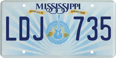 MS license plate LDJ735