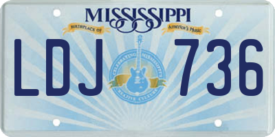 MS license plate LDJ736