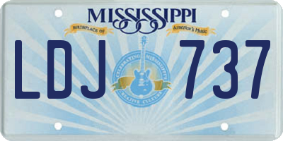 MS license plate LDJ737
