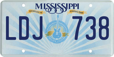 MS license plate LDJ738
