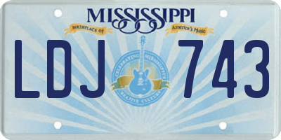 MS license plate LDJ743