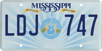 MS license plate LDJ747