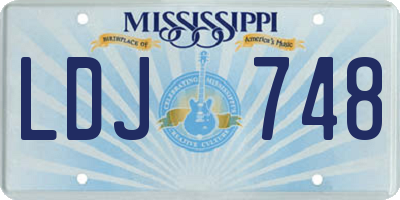 MS license plate LDJ748