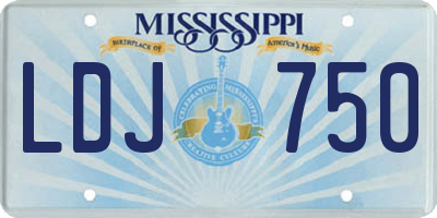 MS license plate LDJ750