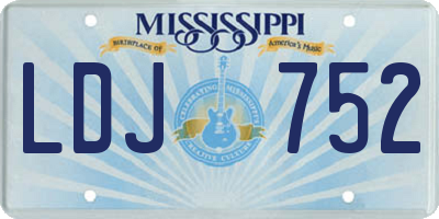 MS license plate LDJ752