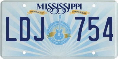 MS license plate LDJ754