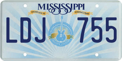 MS license plate LDJ755