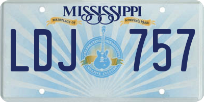 MS license plate LDJ757