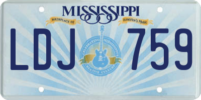 MS license plate LDJ759