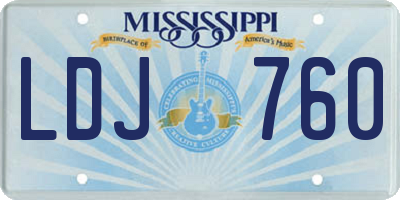 MS license plate LDJ760