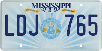 MS license plate LDJ765