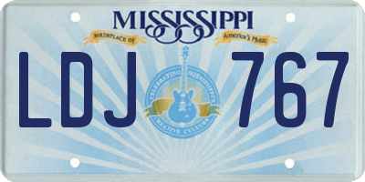MS license plate LDJ767