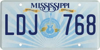 MS license plate LDJ768