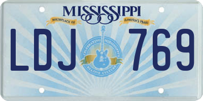 MS license plate LDJ769