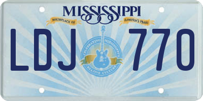 MS license plate LDJ770