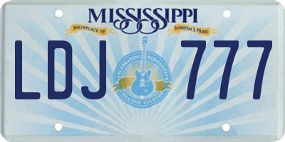 MS license plate LDJ777