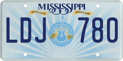 MS license plate LDJ780
