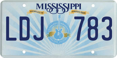 MS license plate LDJ783