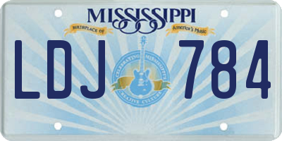 MS license plate LDJ784