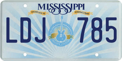MS license plate LDJ785
