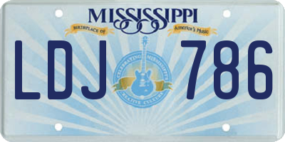 MS license plate LDJ786
