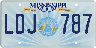 MS license plate LDJ787