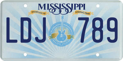 MS license plate LDJ789