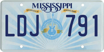 MS license plate LDJ791