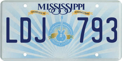MS license plate LDJ793