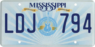 MS license plate LDJ794