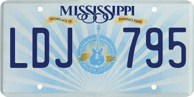 MS license plate LDJ795