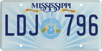 MS license plate LDJ796
