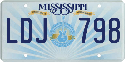 MS license plate LDJ798