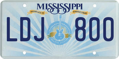 MS license plate LDJ800