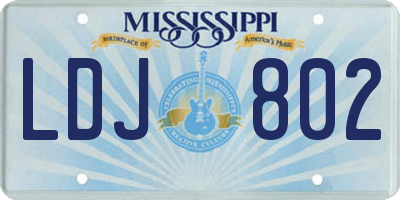MS license plate LDJ802