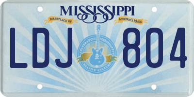 MS license plate LDJ804