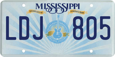 MS license plate LDJ805